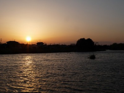 山ノ神沼の写真（夕日）6